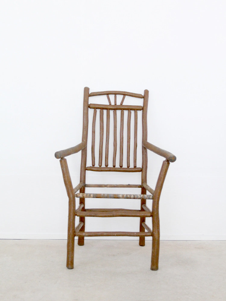antique rustic hickory chair 
