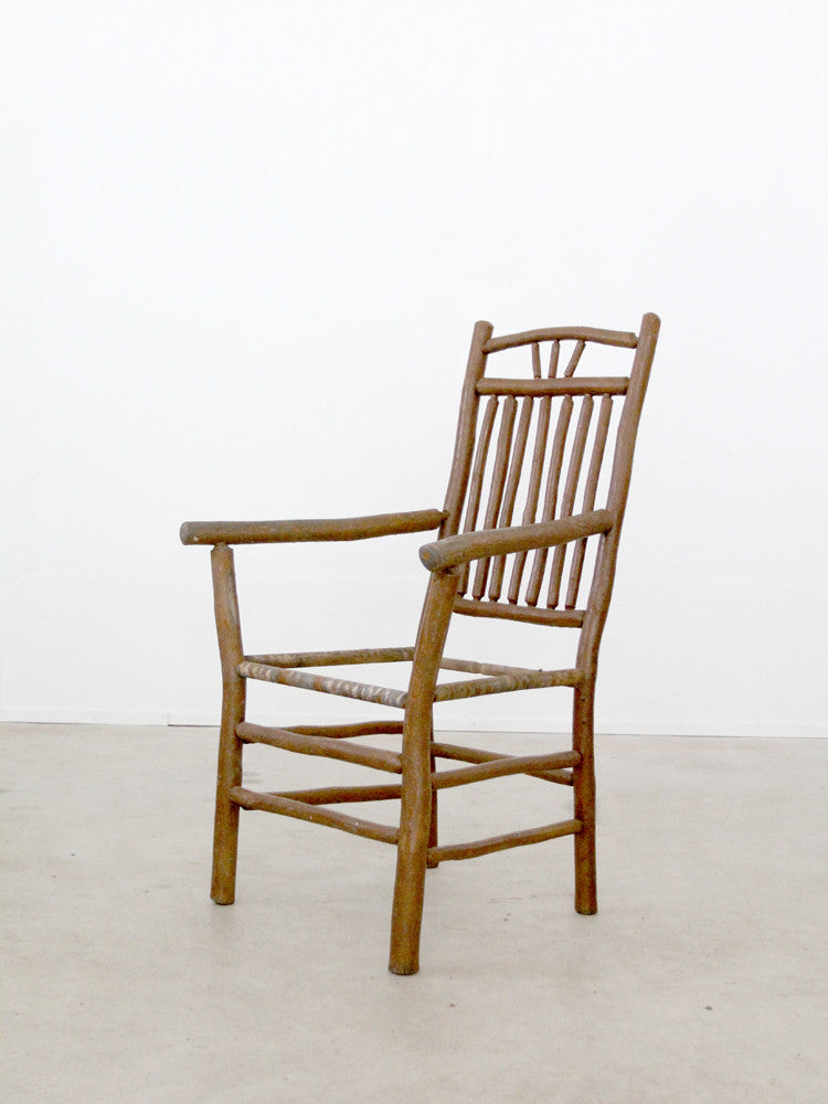 antique rustic hickory chair