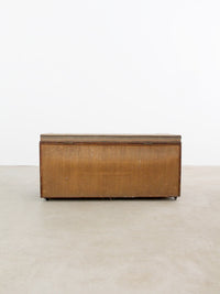 vintage woven trunk bench