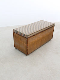 vintage woven trunk bench