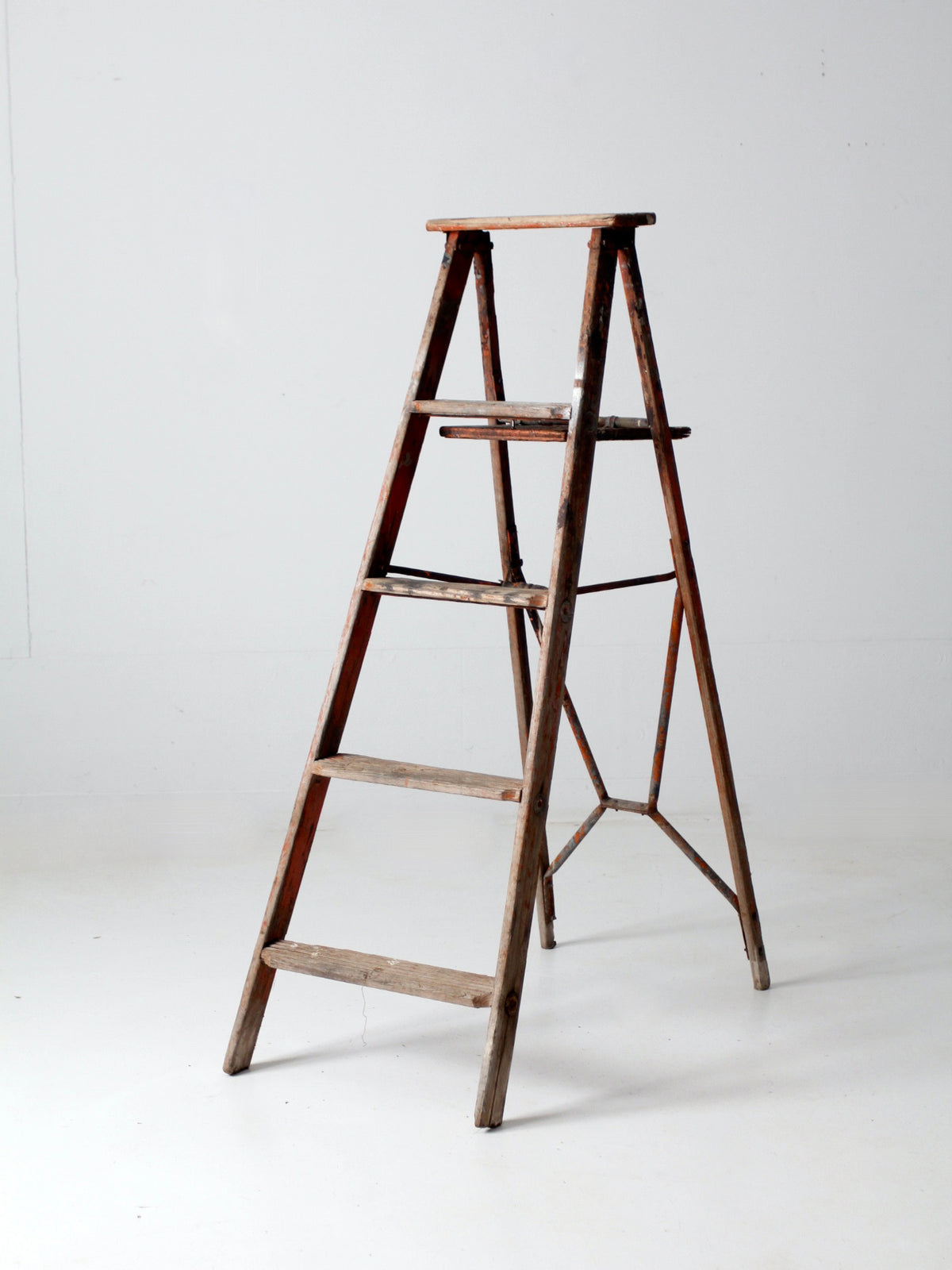 vintage rustic wooden ladder