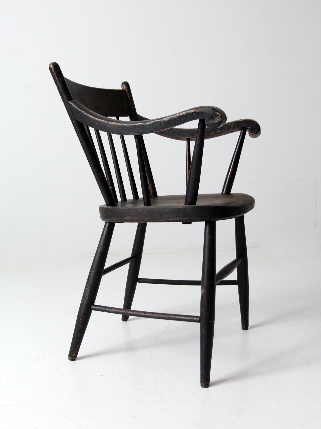 antique stencil back arm chair