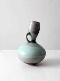 vintage studio art pottery tilted vase