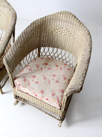 antique wicker chair and rocker