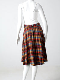 vintage 70s Benetton plaid skirt
