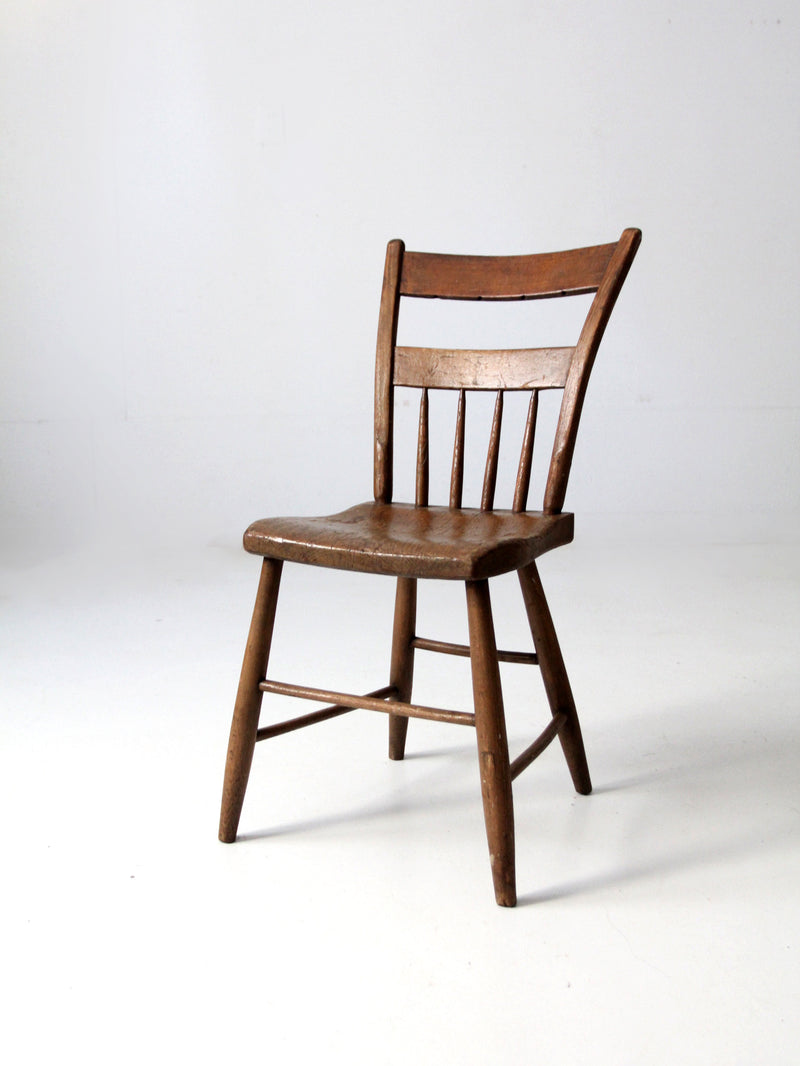 antique plank seat chair