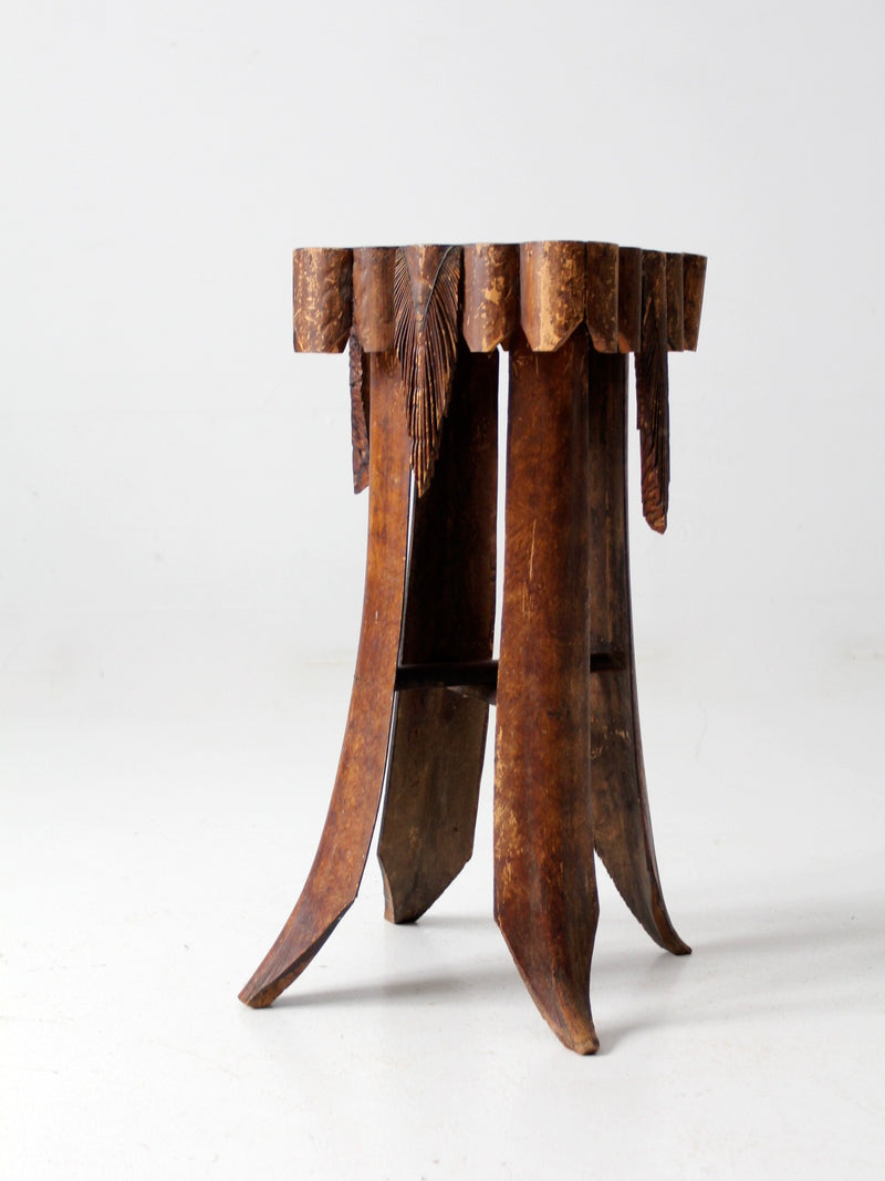antique folk art palm frond table