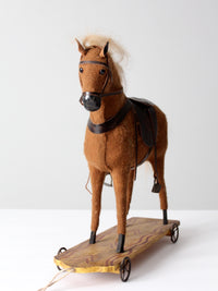 antique horse pull toy