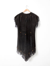 vintage suede leather fringe dress