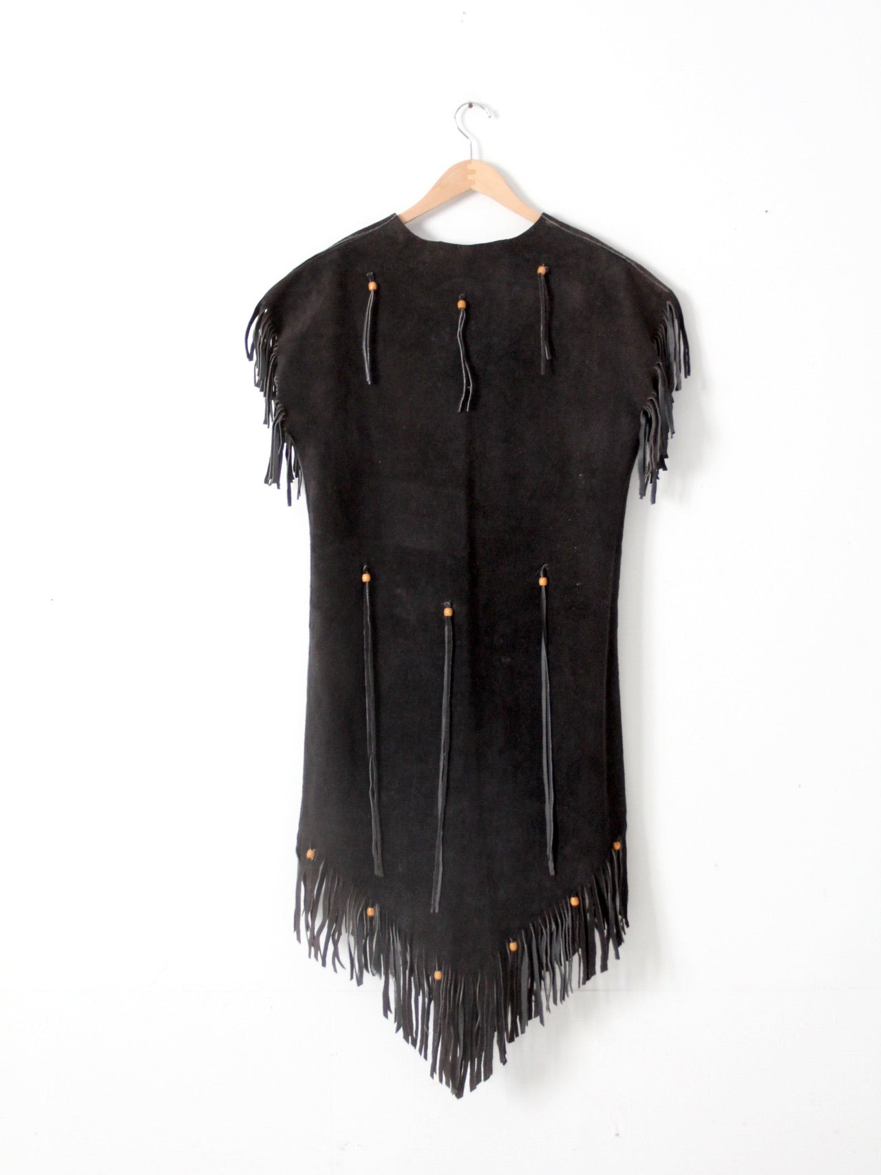 vintage suede leather fringe dress