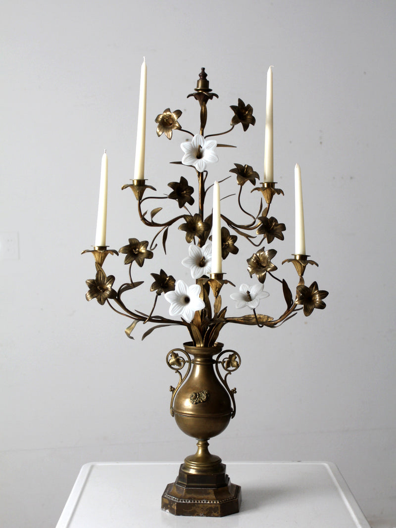 mid century tole candelabra