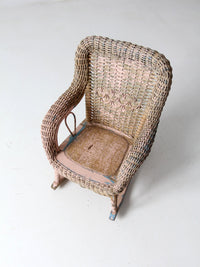 Victorian children's wicker rocking chair