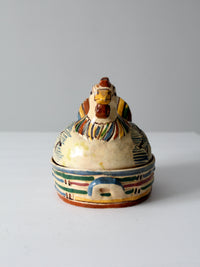 vintage Tonala ceramic chicken covered dish
