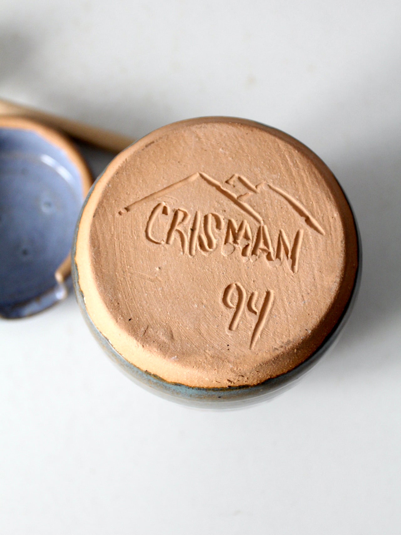 vintage Crisman studio pottery honey jar