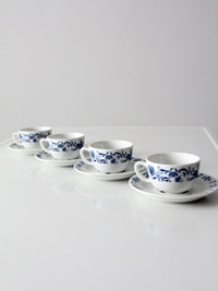 vintage Porsgrund porcelain tea cup and saucer sets