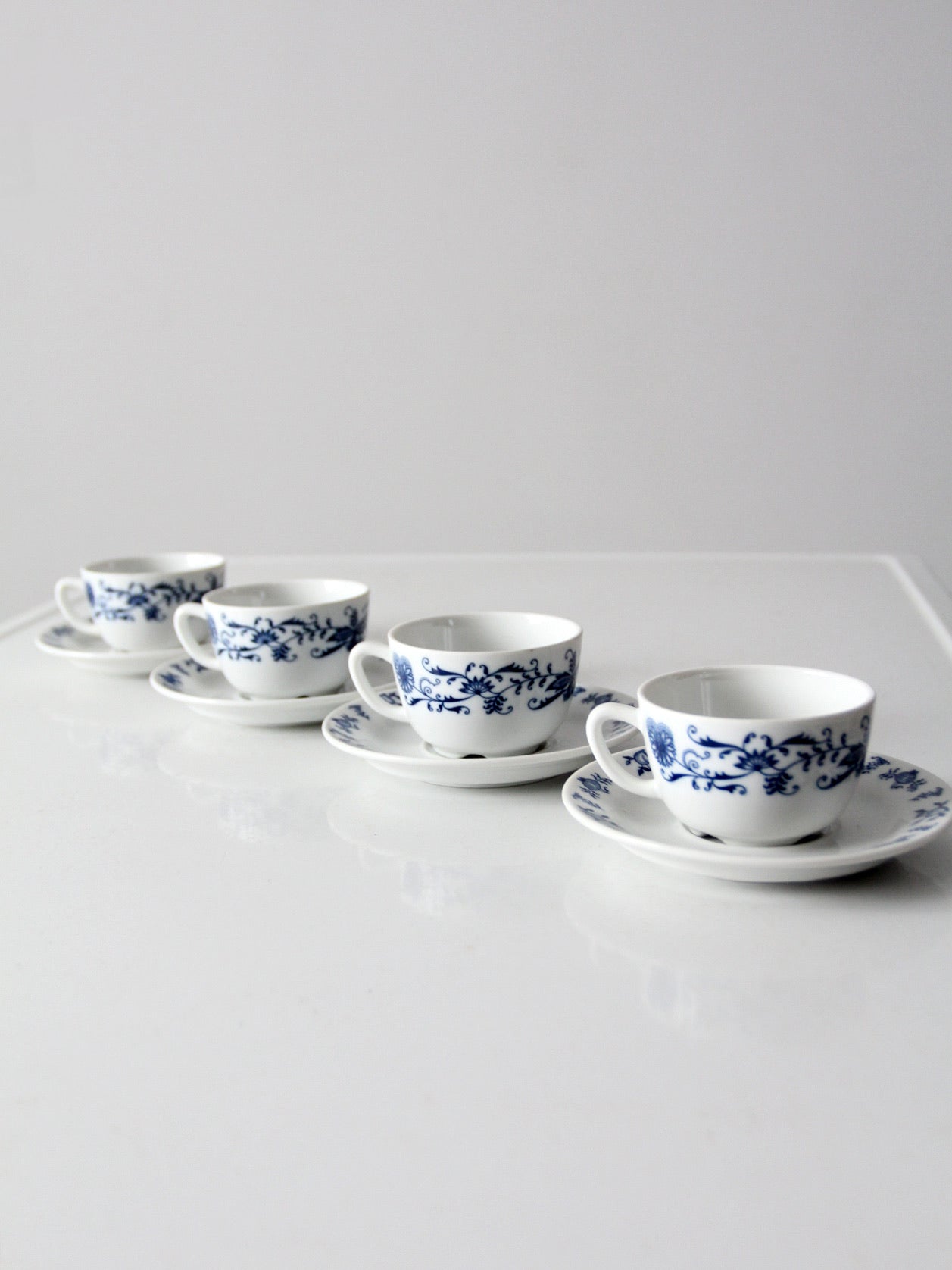 vintage Porsgrund porcelain tea cup and saucer sets