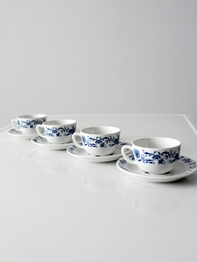 vintage Porsgrund porcelain tea cup and saucer sets