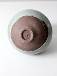 vintage studio art pottery tilted vase