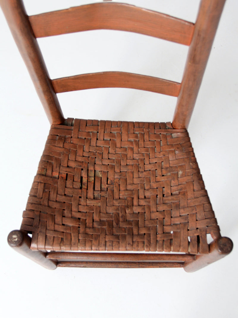 antique splint weave seat chair