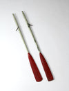 vintage painted wooden oars pair