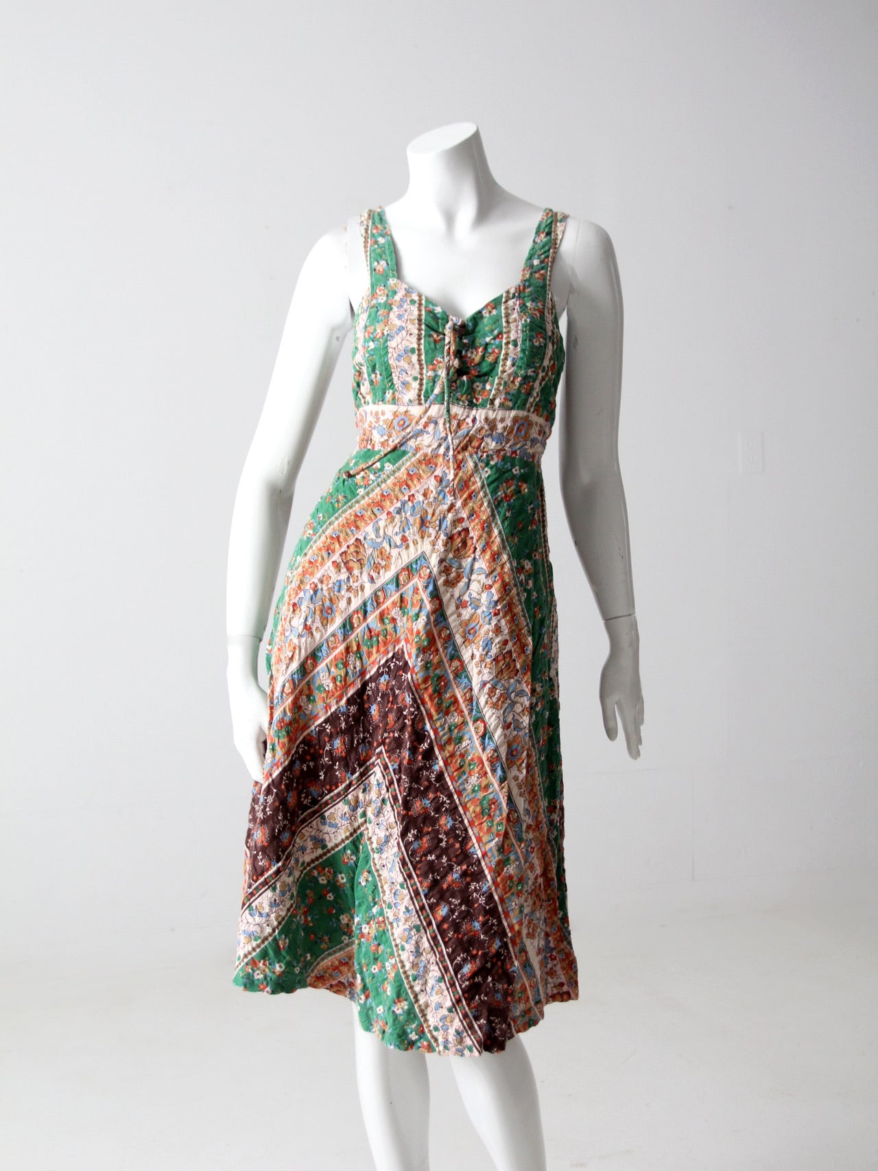 vintage 70s boho floral dress