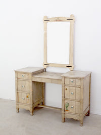 vintage California ranch vanity dresser and mirror by L. Ronney & Sons