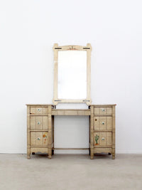 vintage California ranch vanity dresser and mirror by L. Ronney & Sons