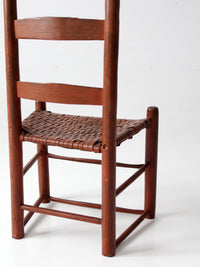 antique splint weave seat chair