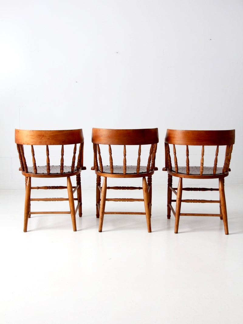 antique captains chairs set of 3
