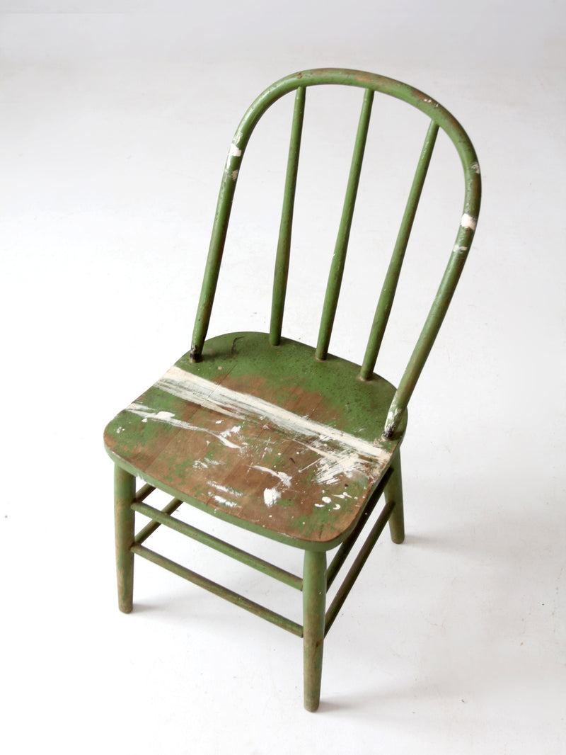 antique painted spindle back chair