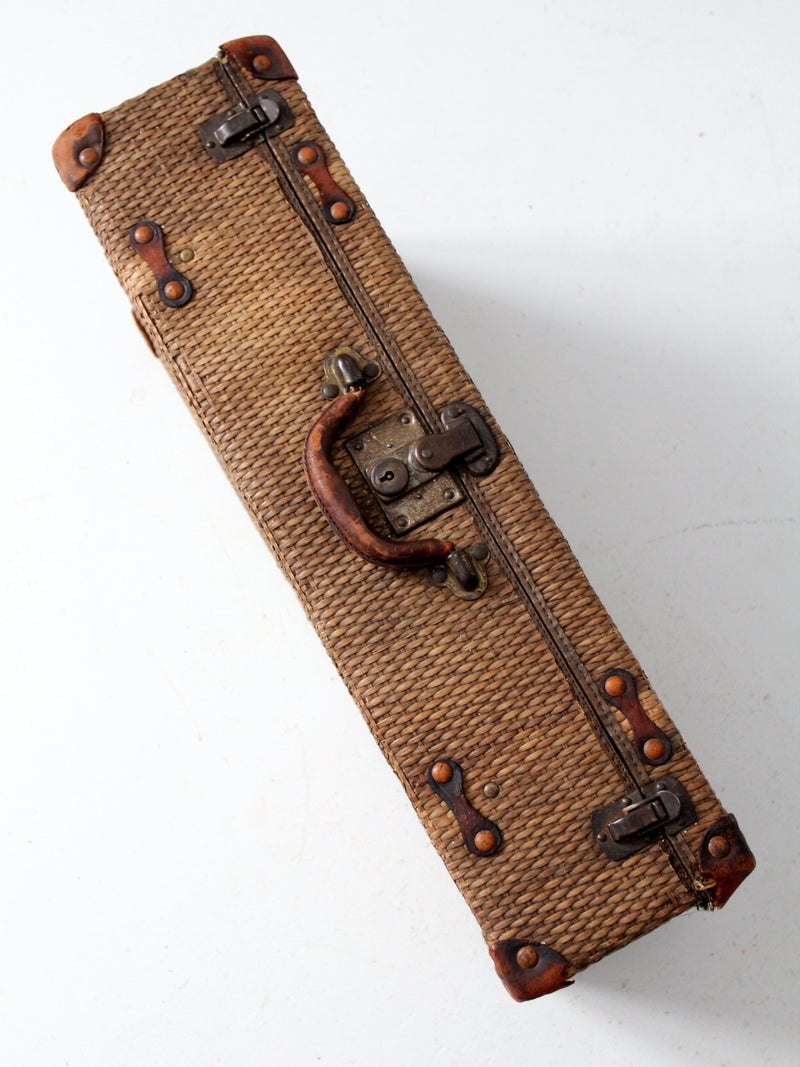 antique wicker suitcase