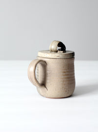 vintage studio pottery mug with lid