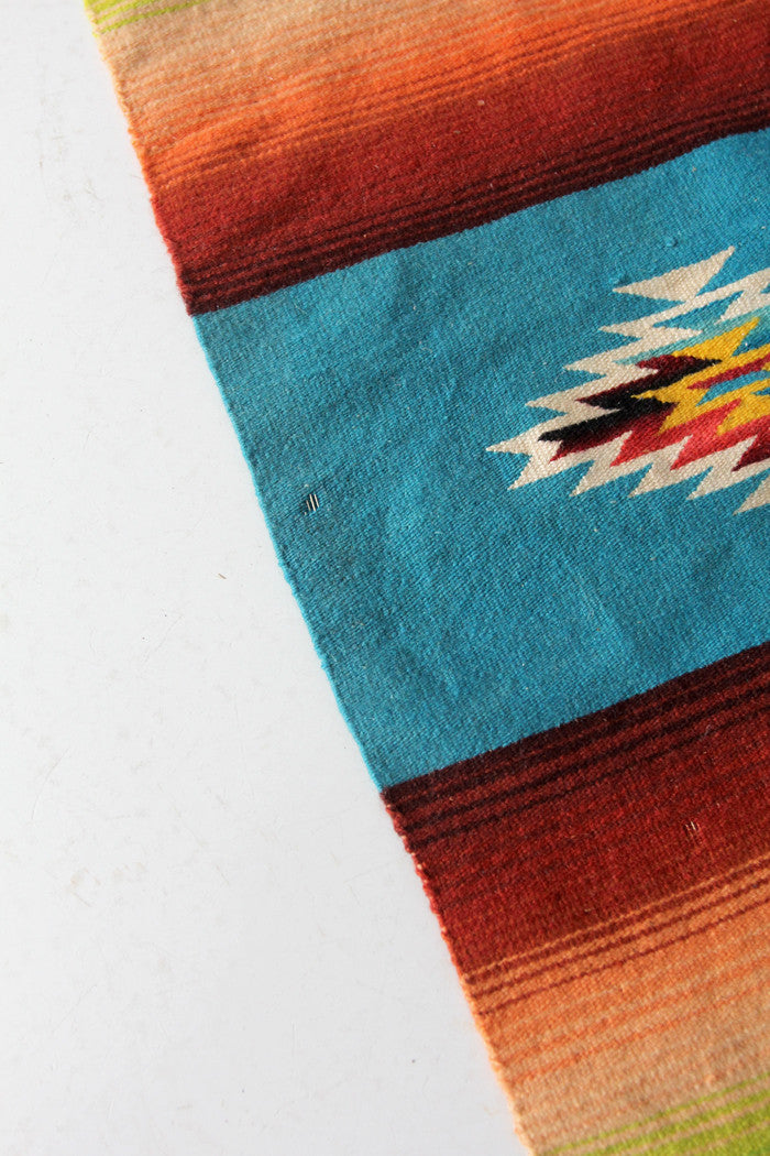 vintage Mexican serape style table runner 86 Vintage