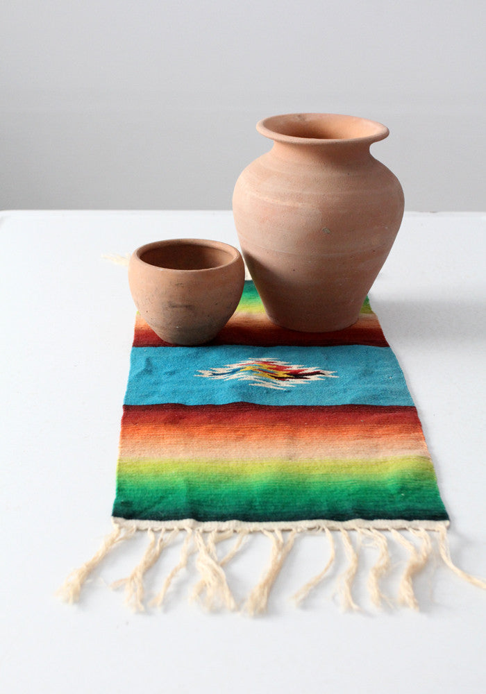vintage Mexican serape style table runner 86 Vintage