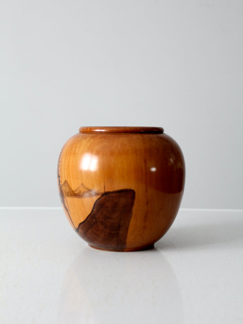 vintage Southwestern wood vase