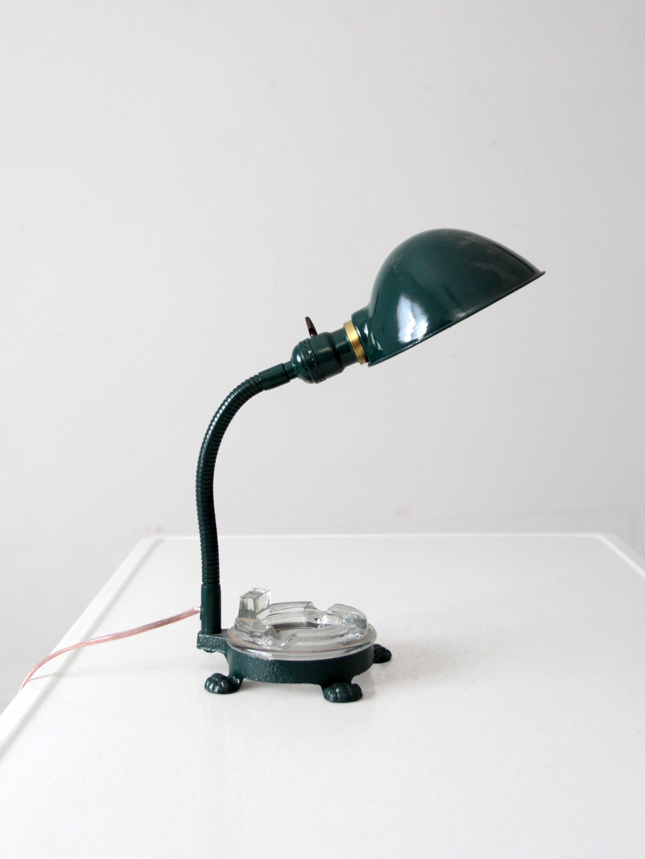 vintage gooseneck desk lamp with ashtray