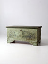 antique flat top wooden trunk