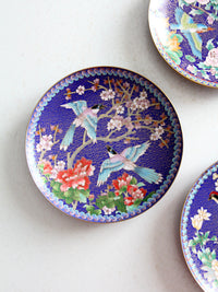 vintage Ching-t'ai Ian Artist Workshop cloissone plates set/3