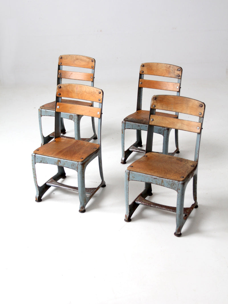 mid century children's chairs set of 4