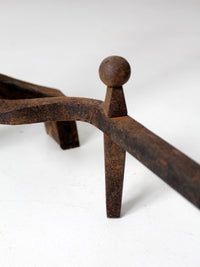 antique wrought iron andirons