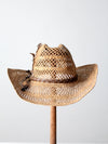 vintage woven straw cowboy hat