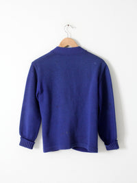 vintage blue cardigan sweater