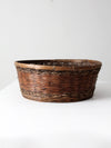 vintage woven reed basket