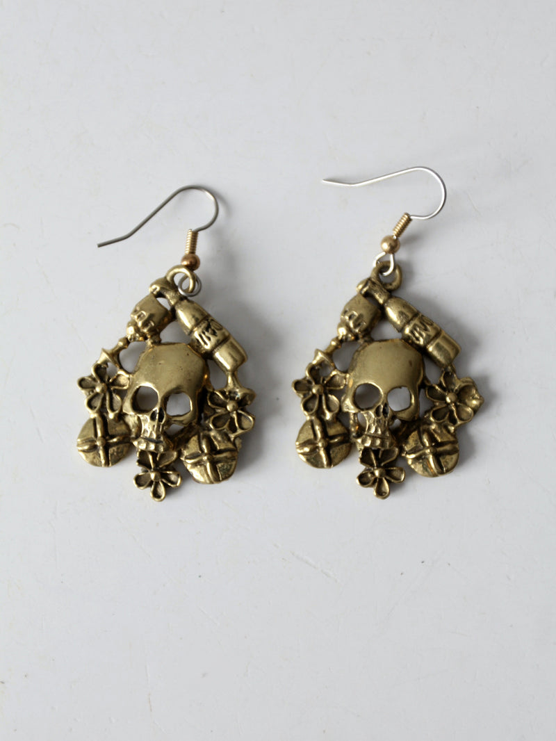 vintage skull dangle earrings