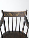 antique stencil back arm chair
