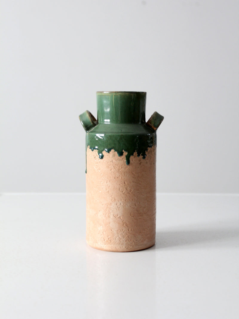 vintage Italian terra cotta drip glaze vase