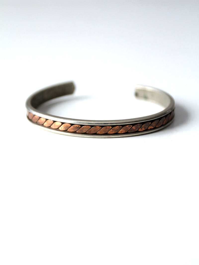vintage copper mixed metal cuff