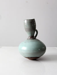 vintage studio art pottery tilted vase