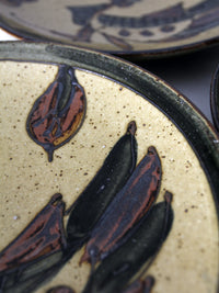 vintage studio pottery plates set of 3