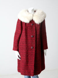 vintage 60s swing coat with fur collar